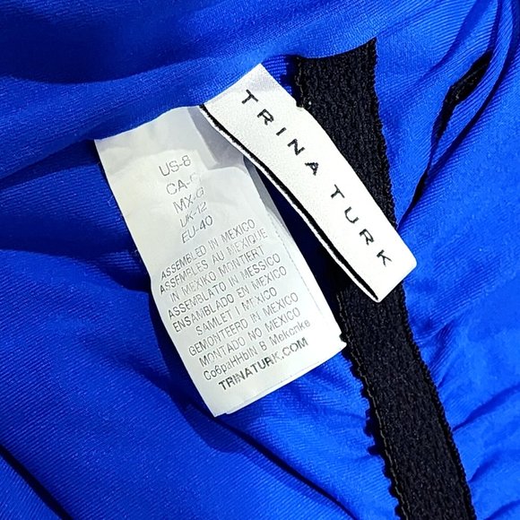 Trina Turk Monaco Solids Off Shoulder Ruffle One Piece Swimsuit 8* 6* Royal Blue - Picture 5 of 8